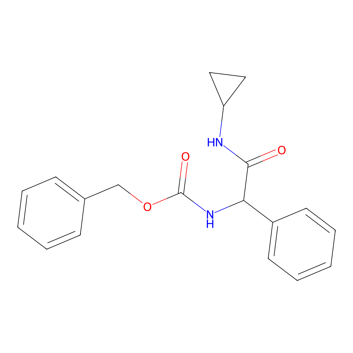 N-Cbz-N'-cyclypropyl-DL-phenylglycinamide molecular structure, CAS 1393441-64-9