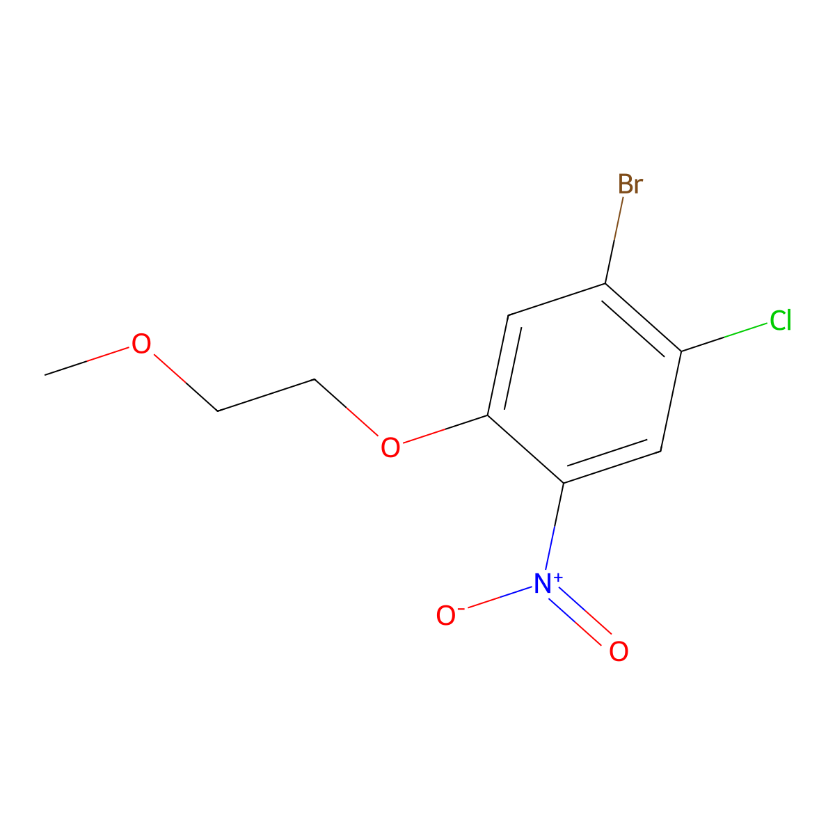 1-Bromo-2-chloro-5-(2-methoxyethoxy)-4-nitrobenzene molecular structure, CAS 1393441-69-4