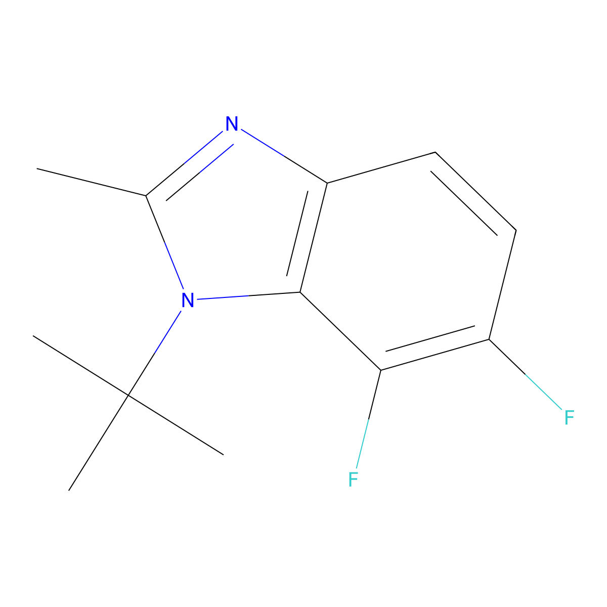 1-T-Butyl-6,7-difluoro-2-methylbenzodiazole molecular structure, CAS 1393441-70-7