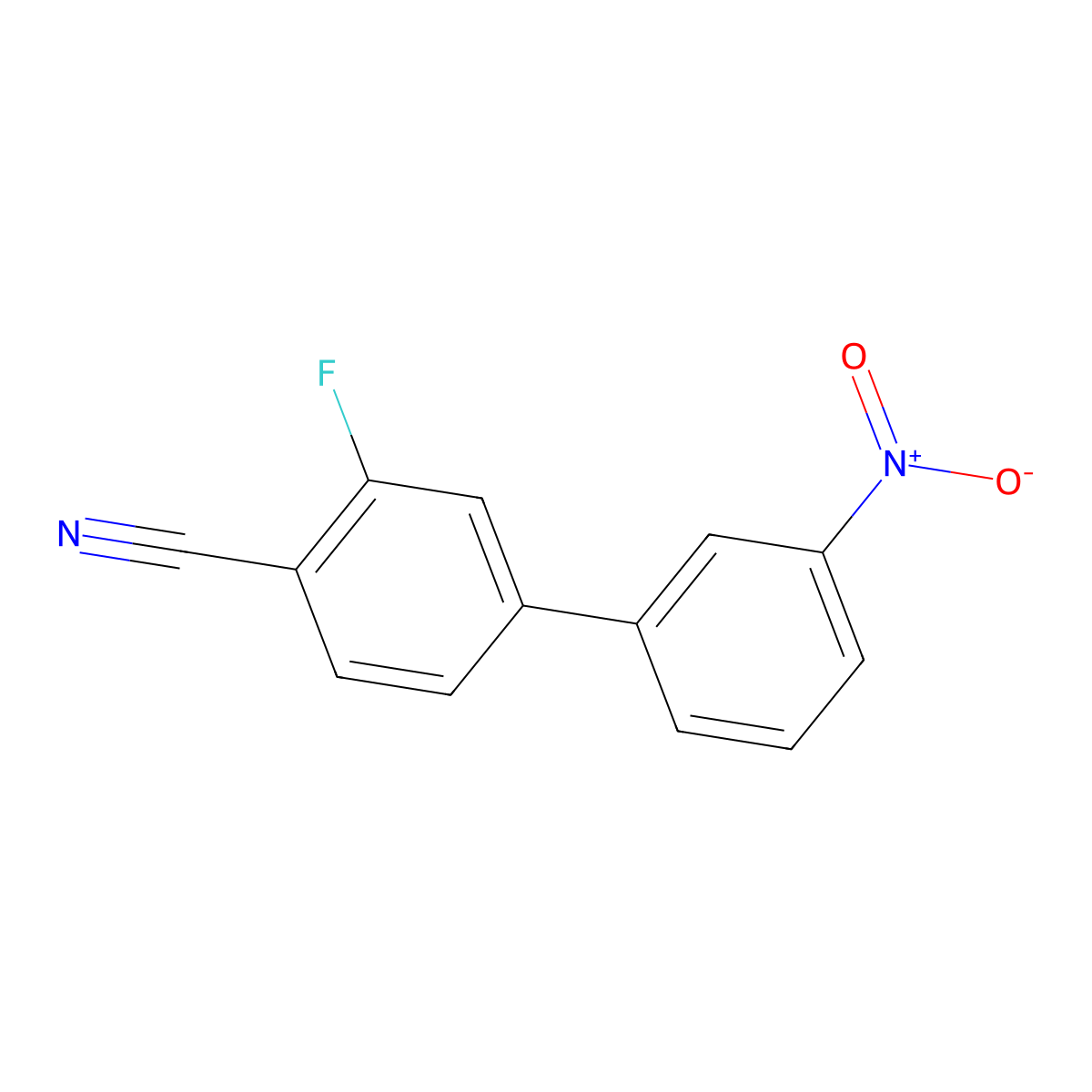 2-Fluoro-4-(3-nitrophenyl)benzonitrile molecular structure, CAS 1393441-74-1