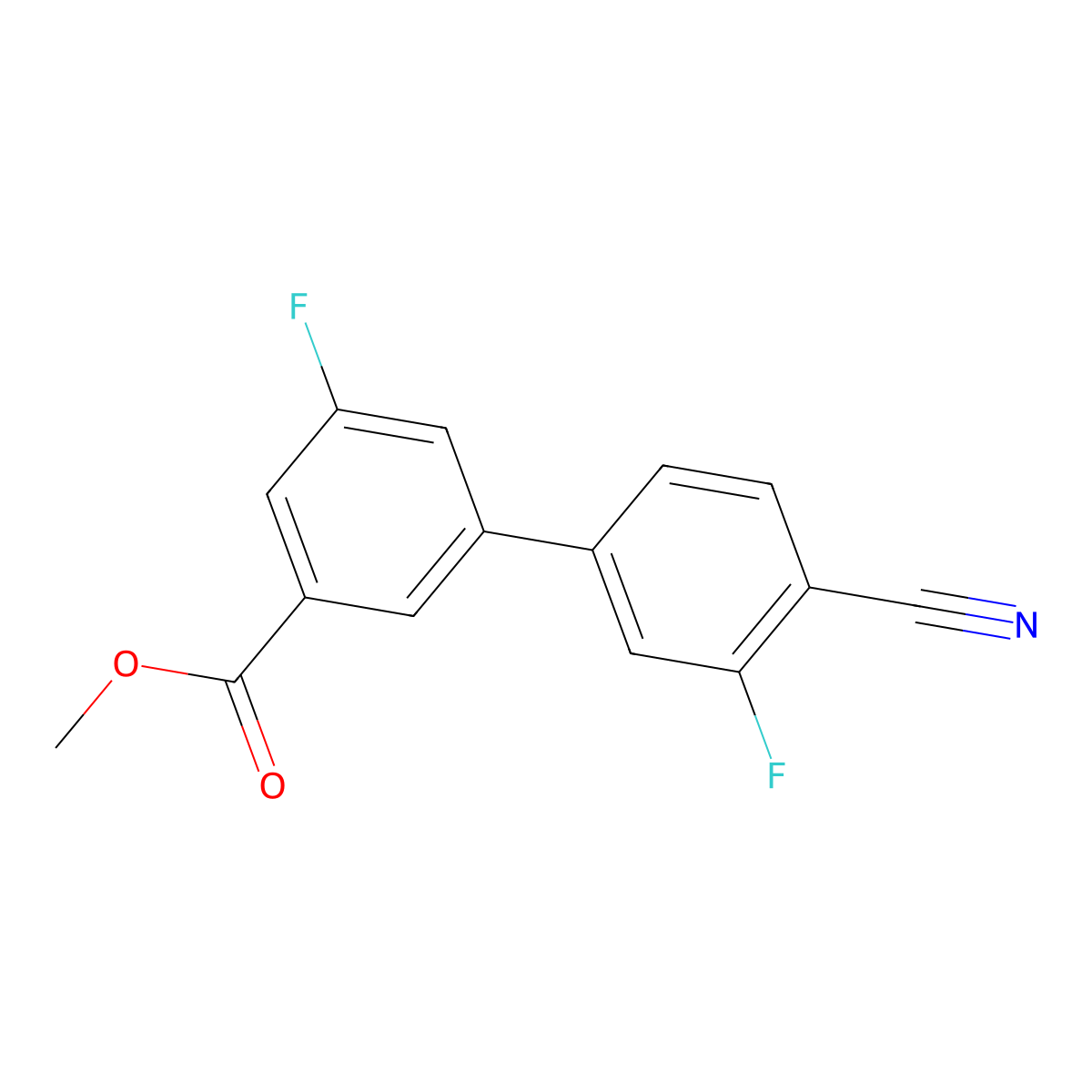 Methyl 3-(4-cyano-3-fluorophenyl)-5-fluorobenzoate molecular structure, CAS 1393441-84-3