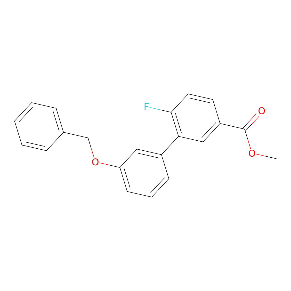 Methyl 3-[3-(benzyloxy)phenyl]-4-fluorobenzoate molecular structure, CAS 1393441-85-4