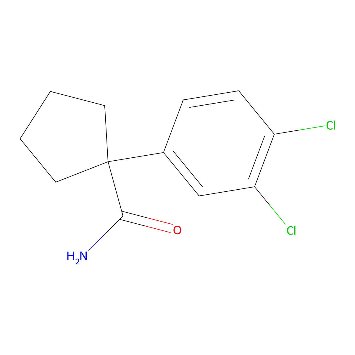 1-(3,4-Dichlorophenyl)cyclopentane-1-carboxamide molecular structure, CAS 1393441-90-1