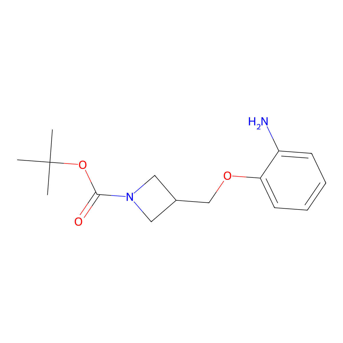 Tert-butyl 3-(2-aminophenoxymethyl)azetidine-1-carboxylate molecular structure, CAS 1393441-91-2