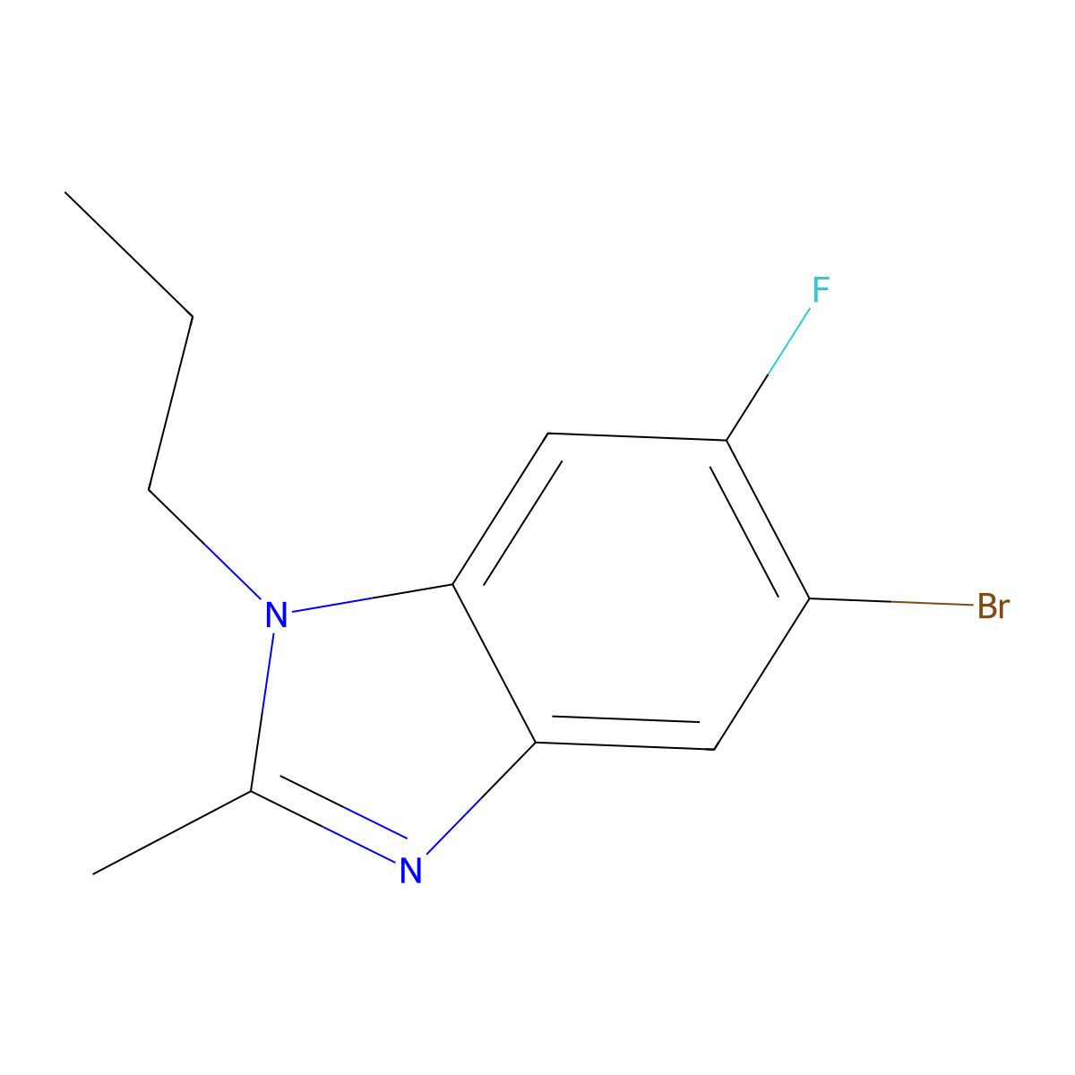 5-Bromo-6-fluoro-2-methyl-1-propylbenzodiazole molecular structure, CAS 1393441-99-0