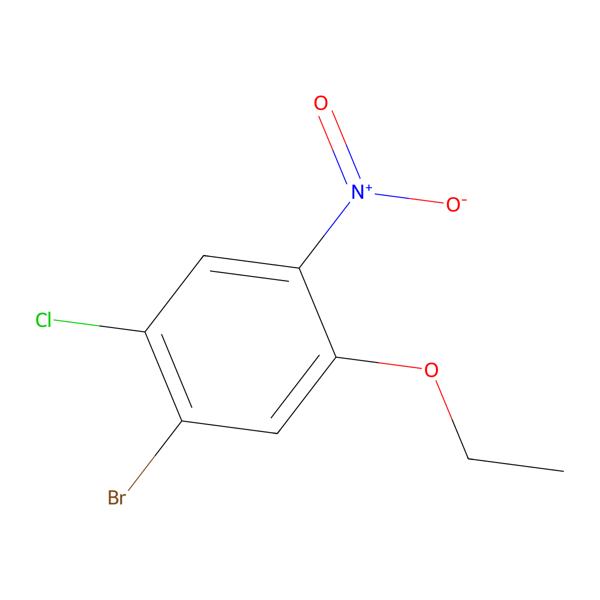 1-Bromo-2-chloro-5-ethoxy-4-nitrobenzene molecular structure, CAS 1393442-06-2
