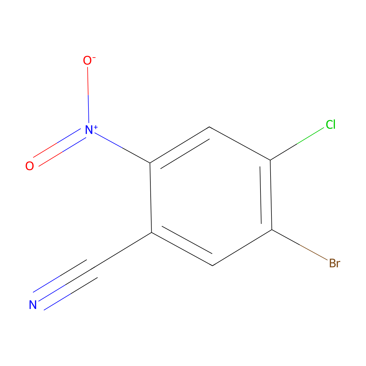 5-Bromo-4-chloro-2-nitrobenzonitrile molecular structure, CAS 1393442-14-2