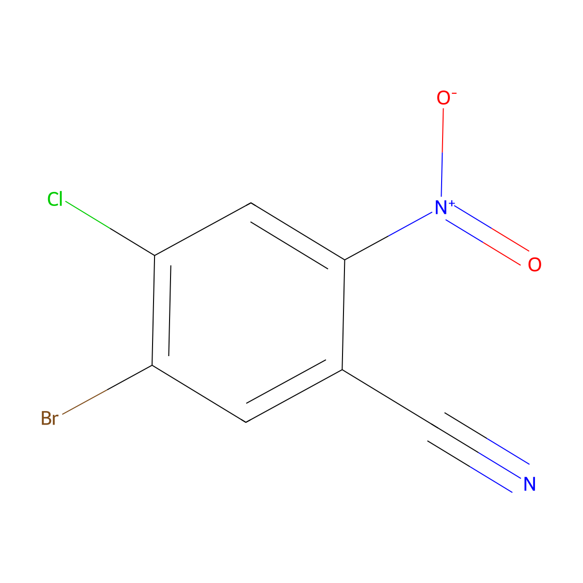 5-Bromo-4-chloro-2-nitrobenzonitrile molecular structure, CAS 1393442-14-2