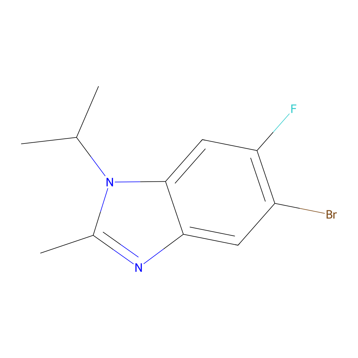 5-Bromo-6-fluoro-1-isopropyl-2-methylbenzimidazole molecular structure, CAS 1393442-16-4