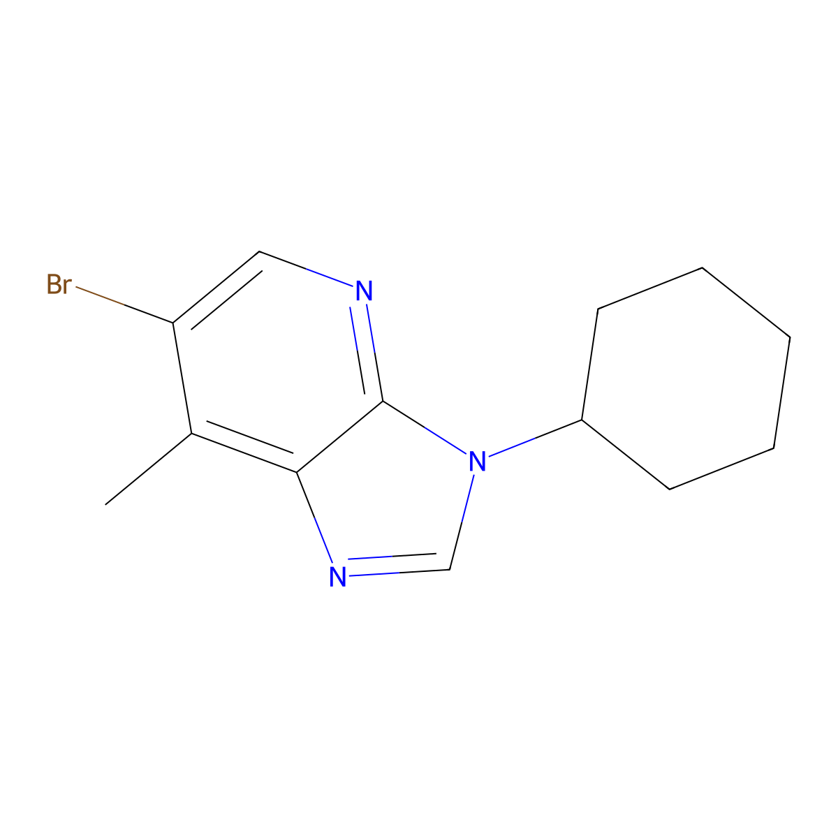 6-Bromo-3-cyclohexyl-7-methylimidazo[4,5-B]pyridine molecular structure, CAS 1393442-17-5