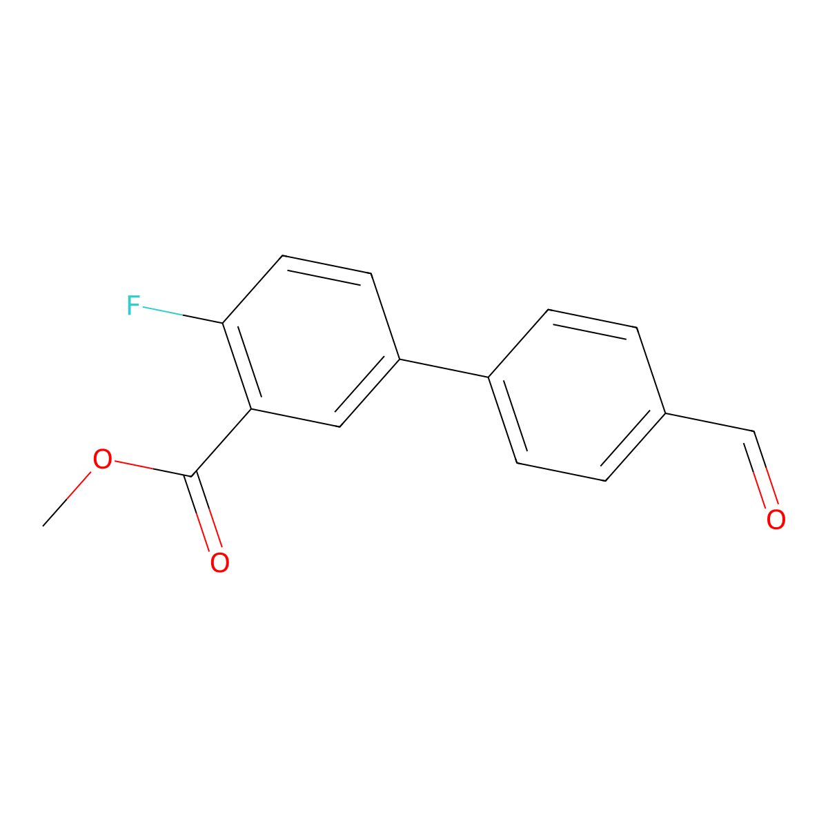 Methyl 2-fluoro-5-(4-formylphenyl)benzoate molecular structure, CAS 1393442-20-0