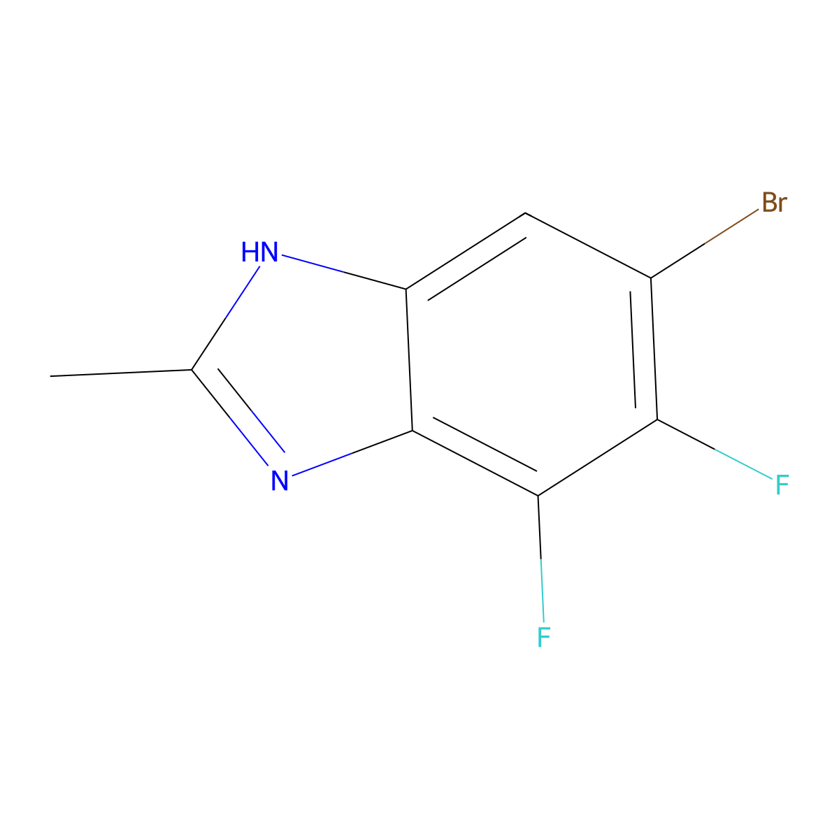 5-Bromo-6,7-difluoro-2-methyl-1H-benzimidiazole molecular structure, CAS 1393442-23-3