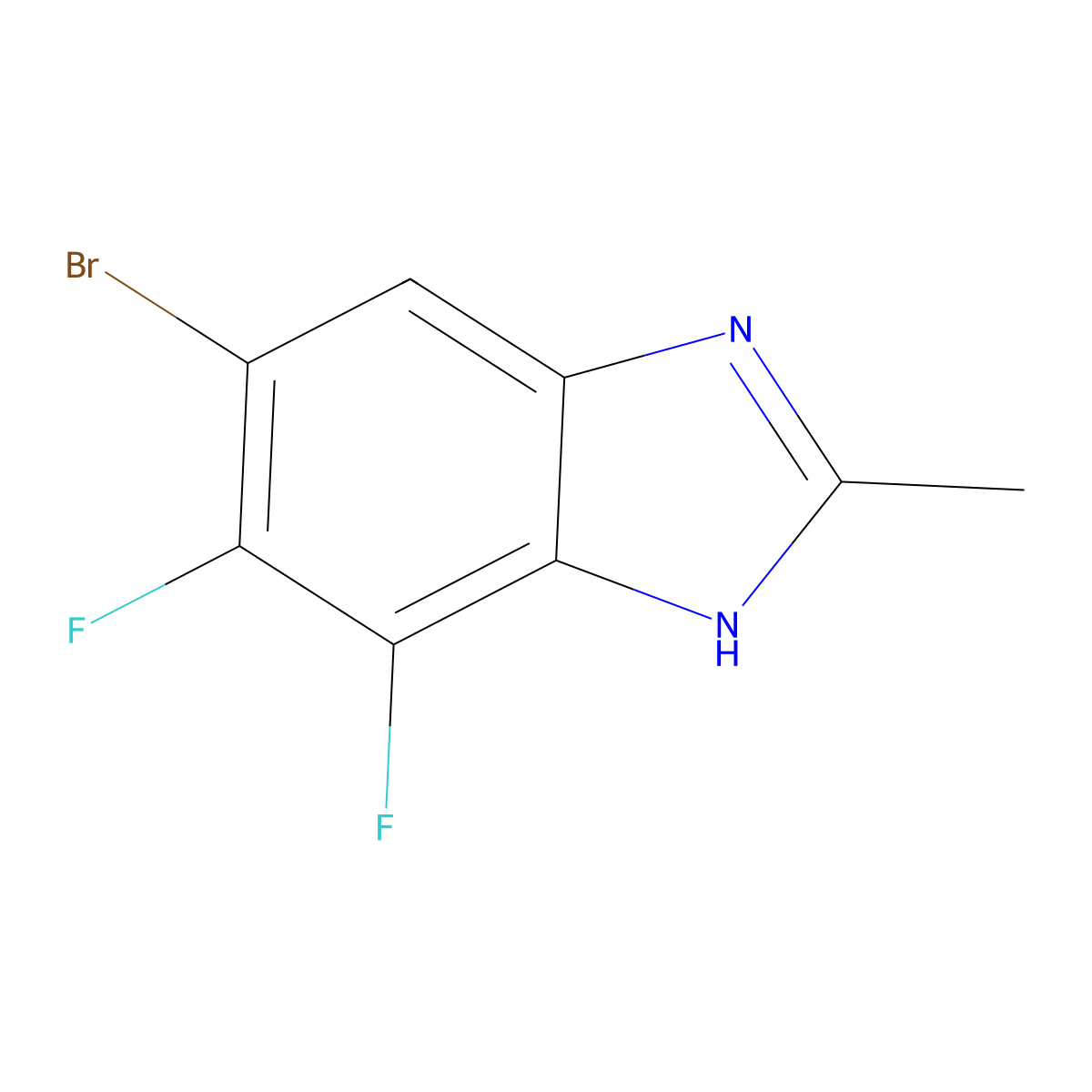 5-Bromo-6,7-difluoro-2-methyl-1H-benzimidiazole molecular structure, CAS 1393442-23-3