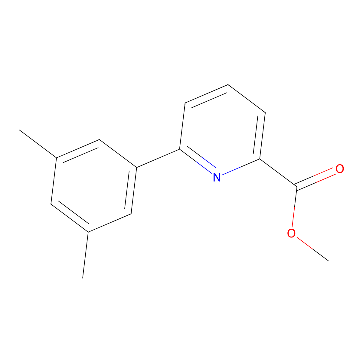 Methyl 6-(3,5-dimethylphenyl)pyridine-2-carboxylate molecular structure, CAS 1393442-25-5