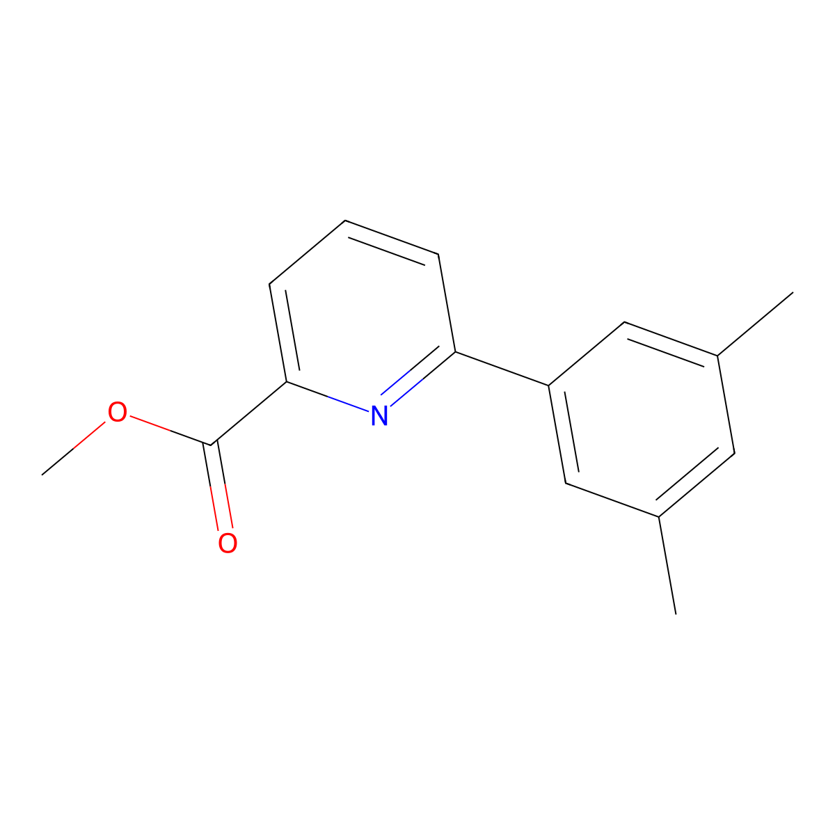 Methyl 6-(3,5-dimethylphenyl)pyridine-2-carboxylate molecular structure, CAS 1393442-25-5