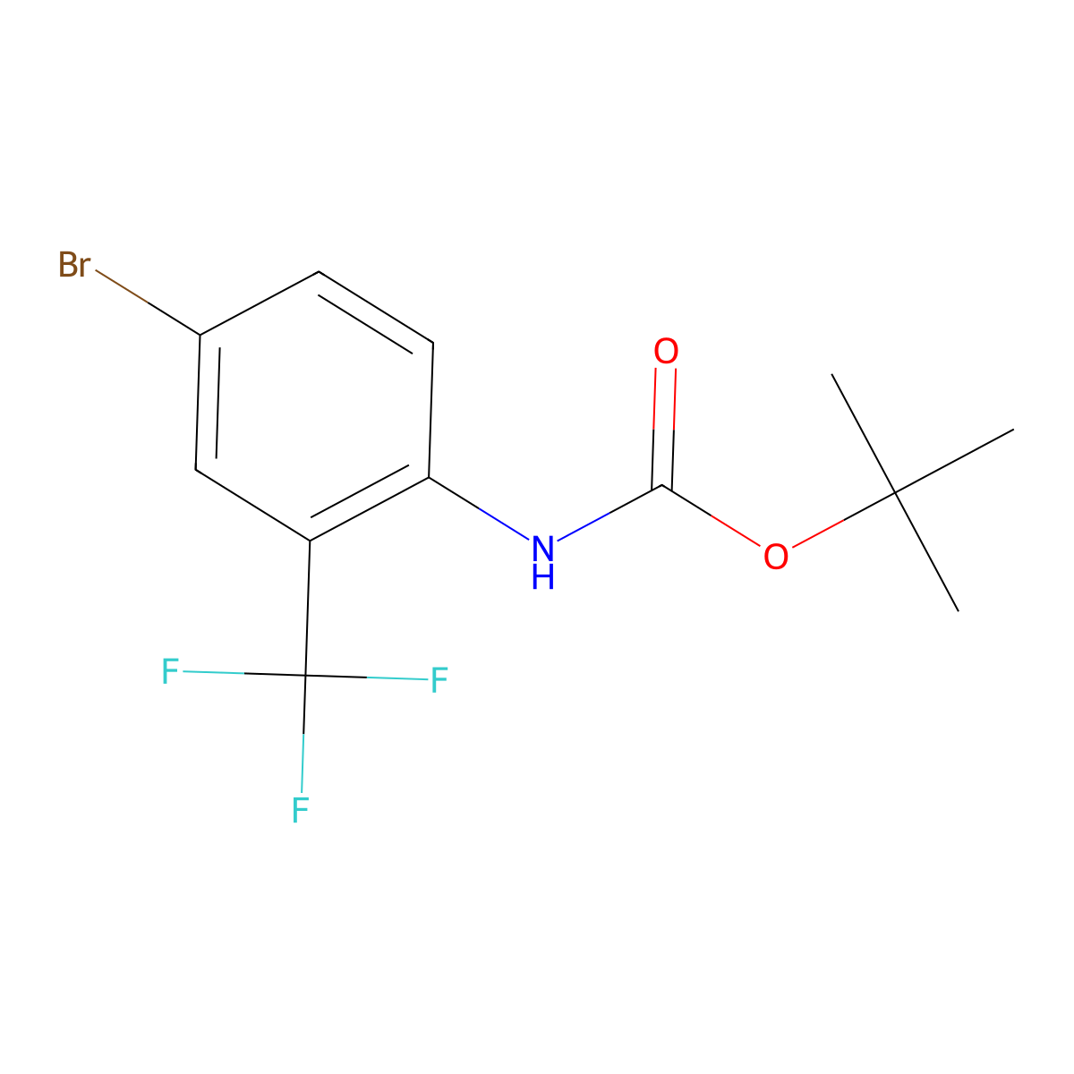 tert-butyl N-[4-bromo-2-(trifluoromethyl)phenyl]carbamate molecular structure, CAS 1393442-28-8