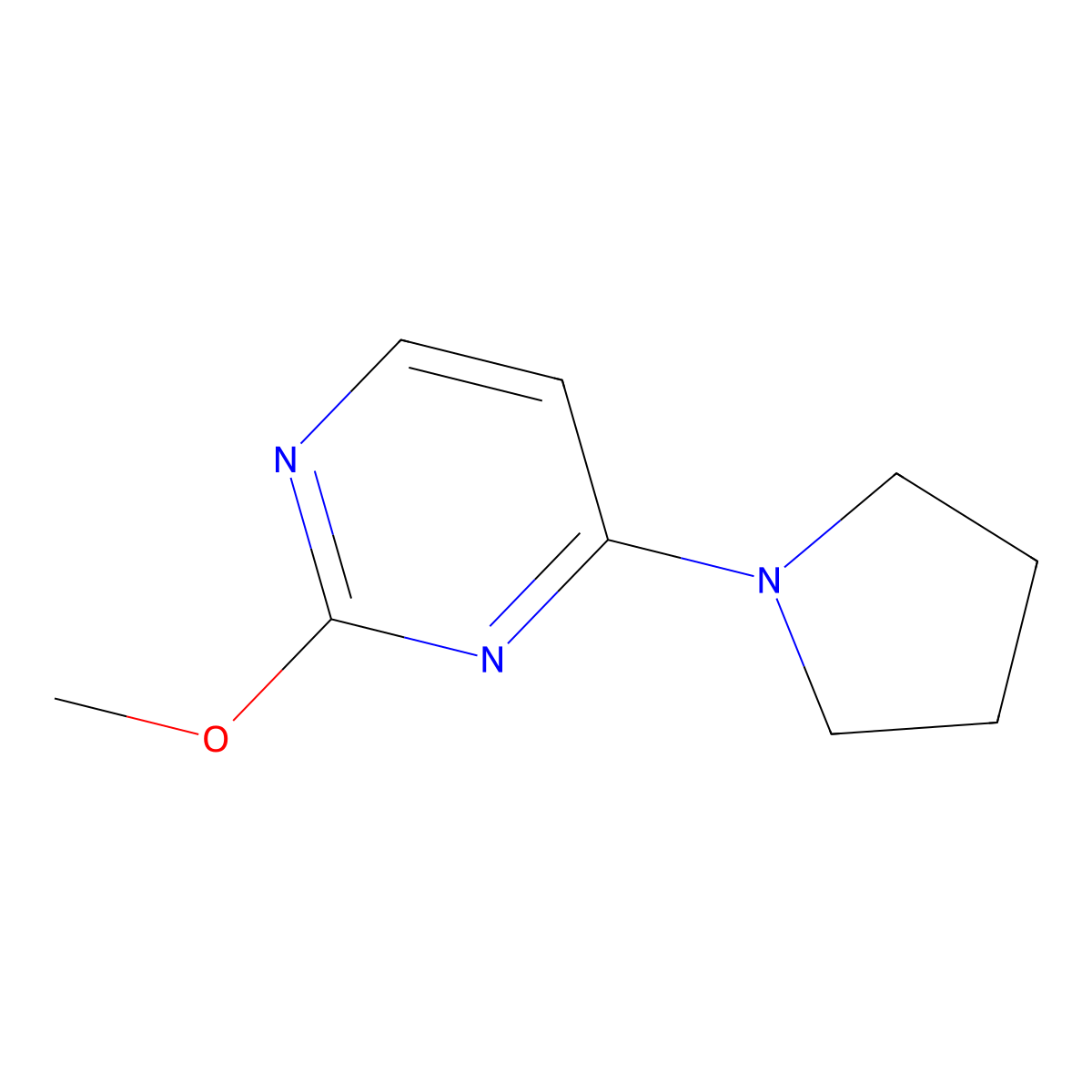 2-Methoxy-4-pyrrolidinopyrimidine molecular structure, CAS 1393442-30-2