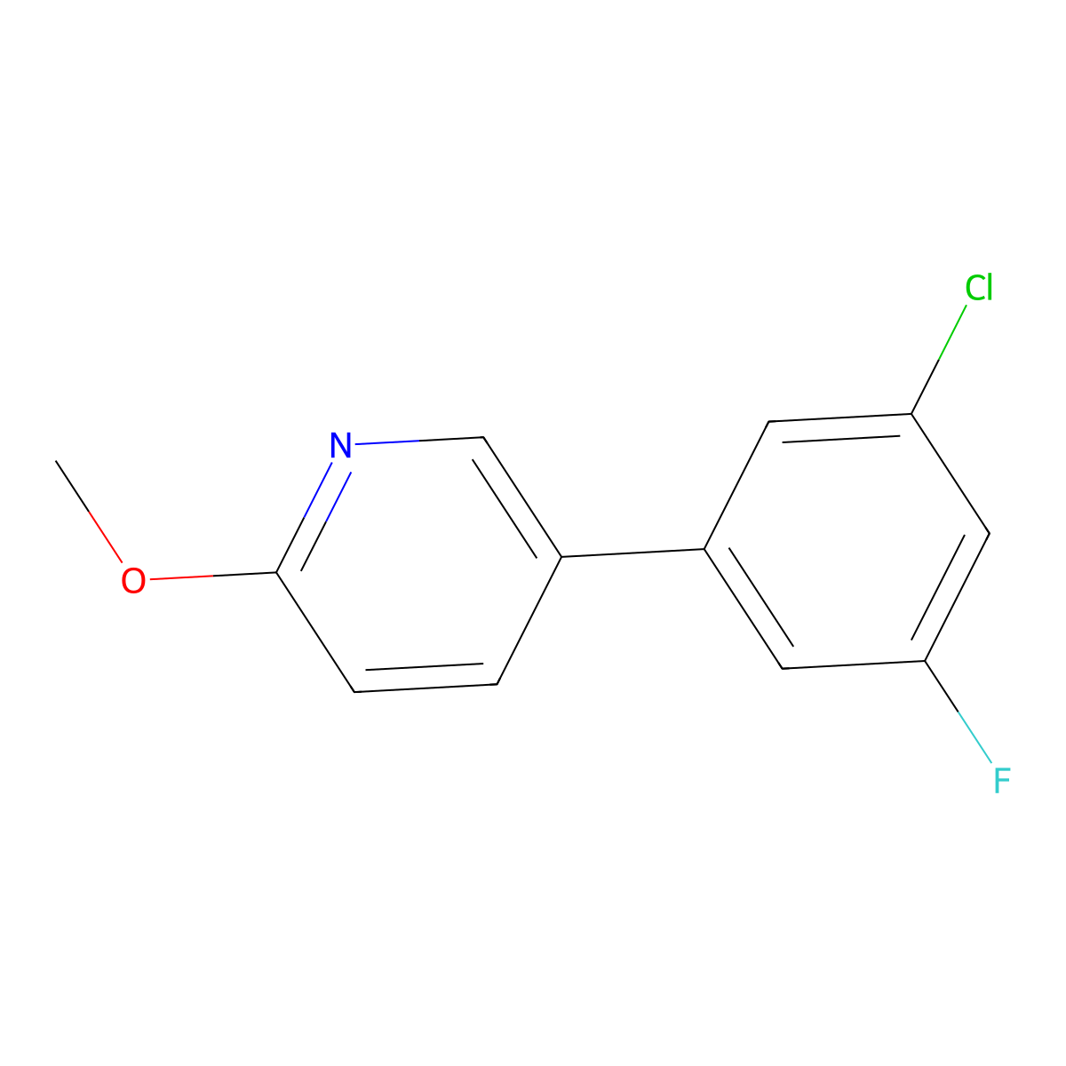 5-(3-Chloro-5-fluorophenyl)-2-methoxypyridine molecular structure, CAS 1393442-33-5