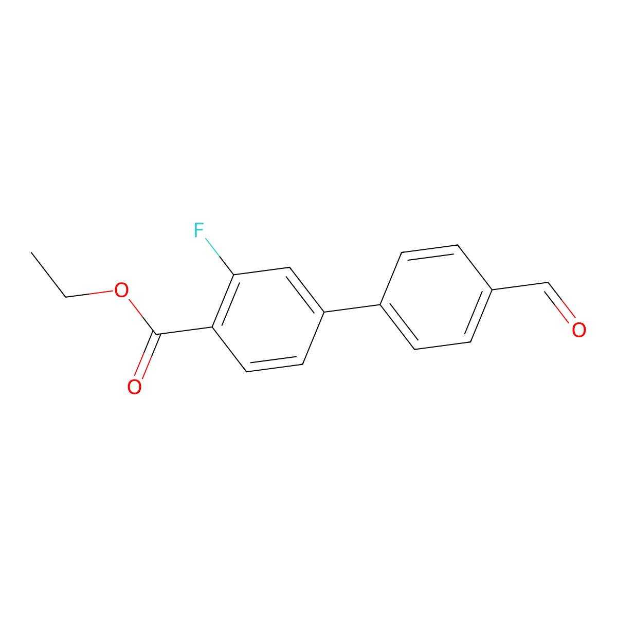 Ethyl 2-fluoro-4-(4-formylphenyl)benzoate molecular structure, CAS 1393442-35-7