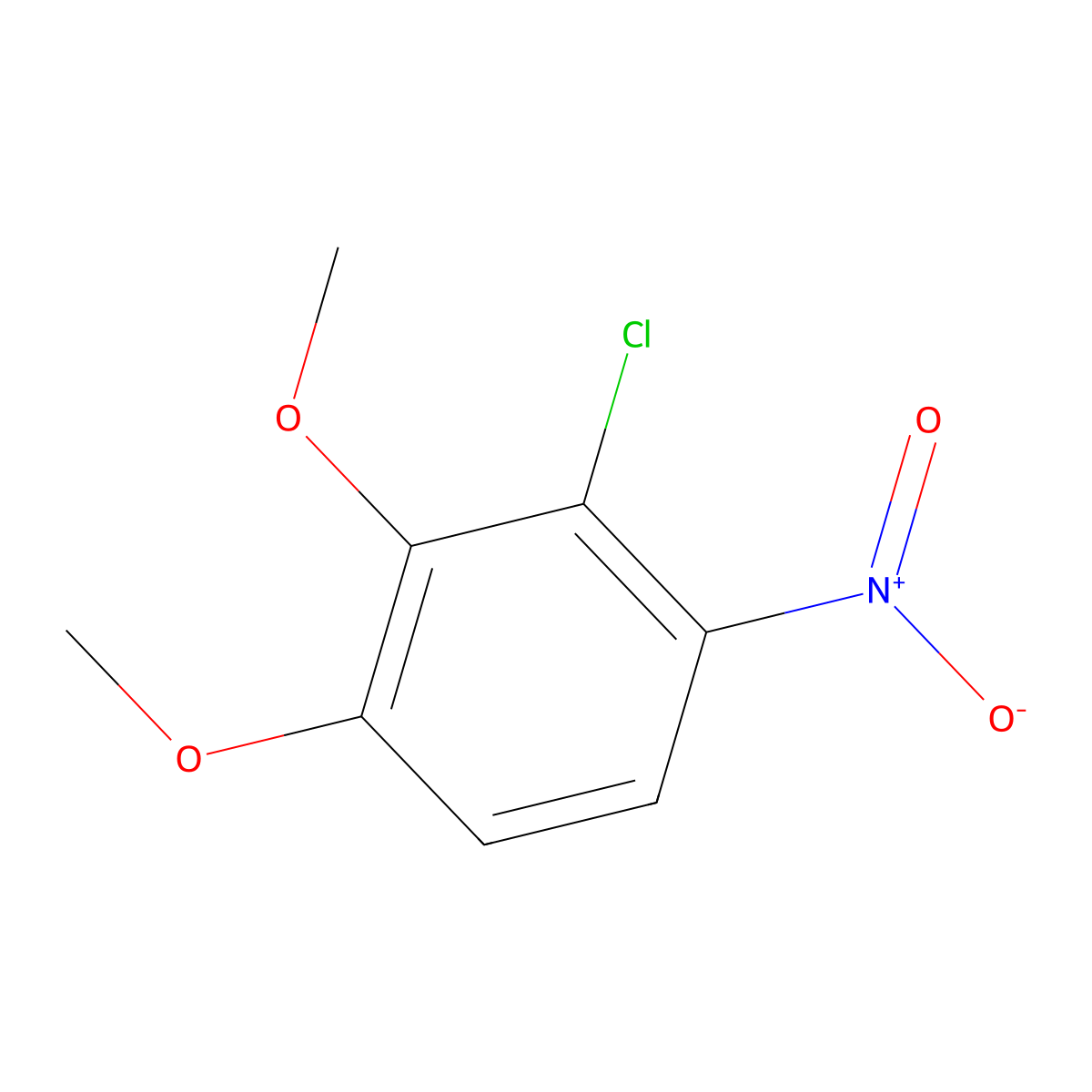 2-Chloro-3,4-dimethoxy-1-nitrobenzene molecular structure, CAS 1393442-37-9