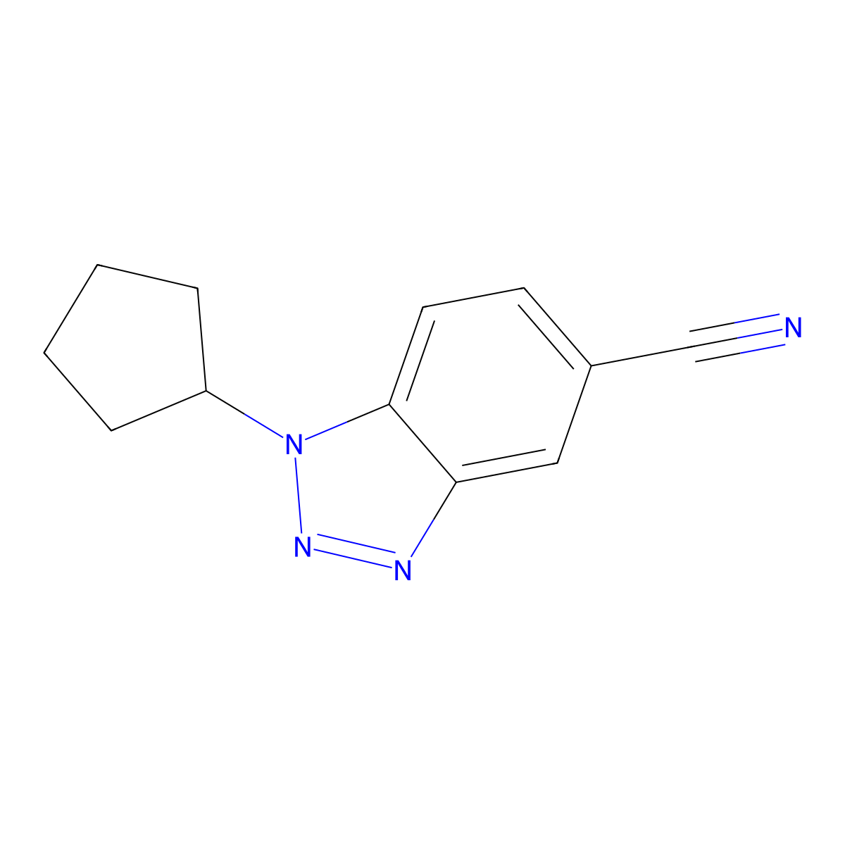 1-Cyclopentyl-1,2,3-benzotriazole-5-carbonitrile molecular structure, CAS 1393442-39-1