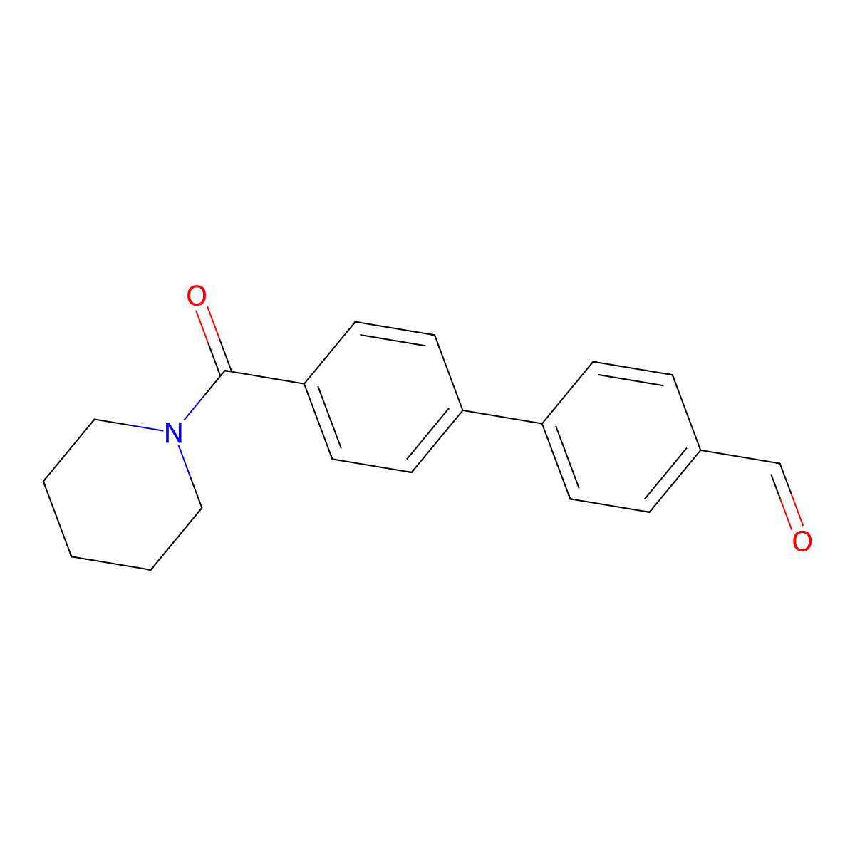 4-[4-(Piperidinocarbonyl)phenyl]benzaldehyde molecular structure, CAS 1393442-40-4
