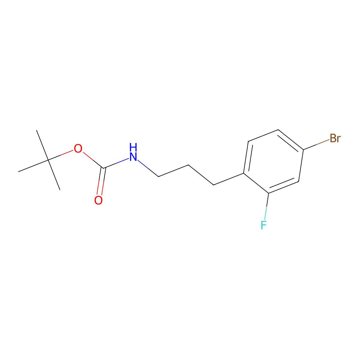 N-Boc-3-(4-bromo-2-fluorophenyl)propylamine molecular structure, CAS 1393442-41-5