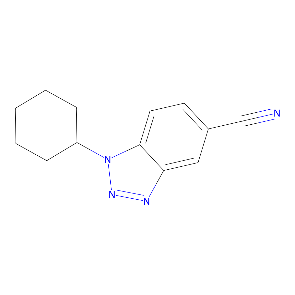 1-Cyclohexyl-1,2,3-benzotriazole-5-carbonitrile molecular structure, CAS 1393442-44-8
