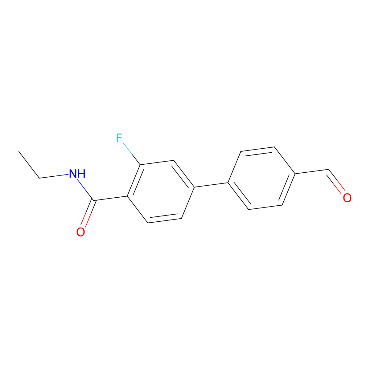 N-Ethyl-2-fluoro-4-(4-formylphenyl)benzamide molecular structure, CAS 1393442-45-9