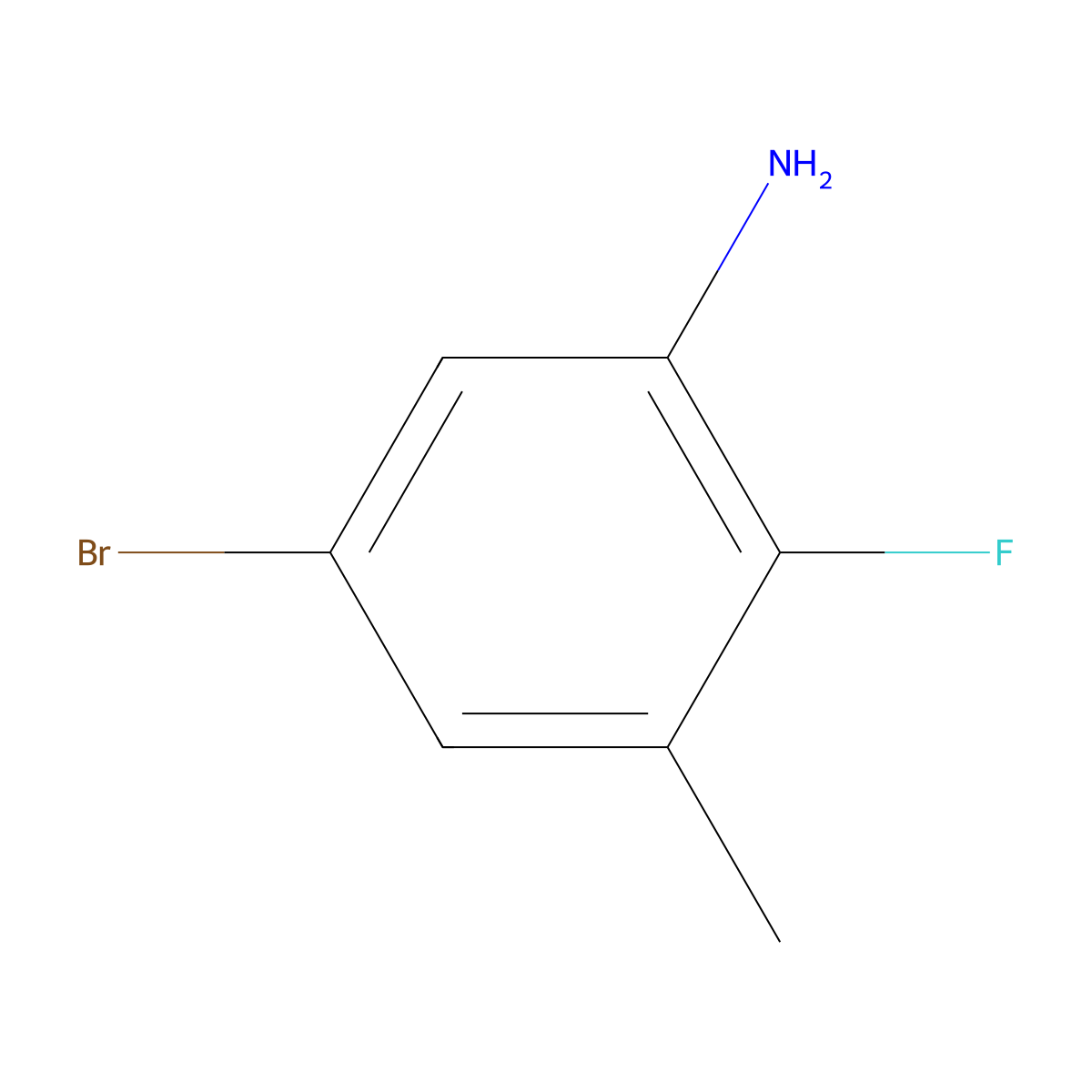 5-Bromo-2-fluoro-3-methylaniline molecular structure, CAS 1393442-46-0