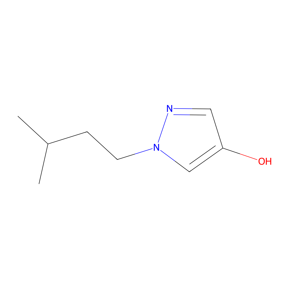 1-Isopentyl-1H-pyrazol-4-ol molecular structure, CAS 1393442-52-8
