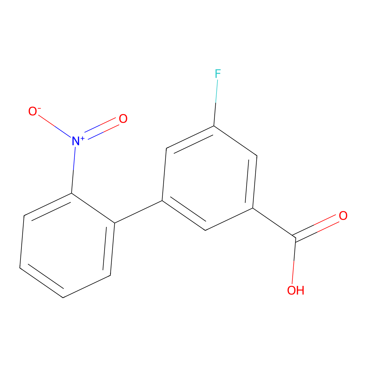 3-Fluoro-5-(2-nitrophenyl)benzoic acid molecular structure, CAS 1393442-54-0
