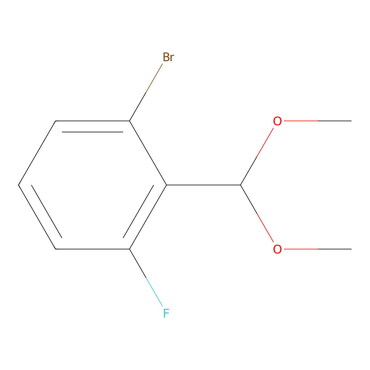 1-Bromo-2-(dimethoxymethyl)-3-fluorobenzene molecular structure, CAS 1393442-56-2