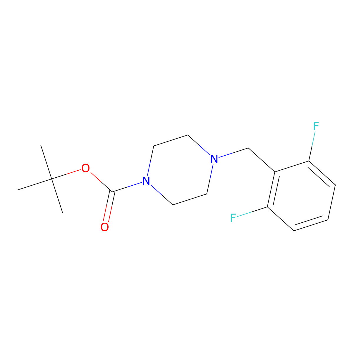 Tert-butyl 4-[(2,6-difluorophenyl)methyl]piperazine-1-carboxylate molecular structure, CAS 1393442-57-3