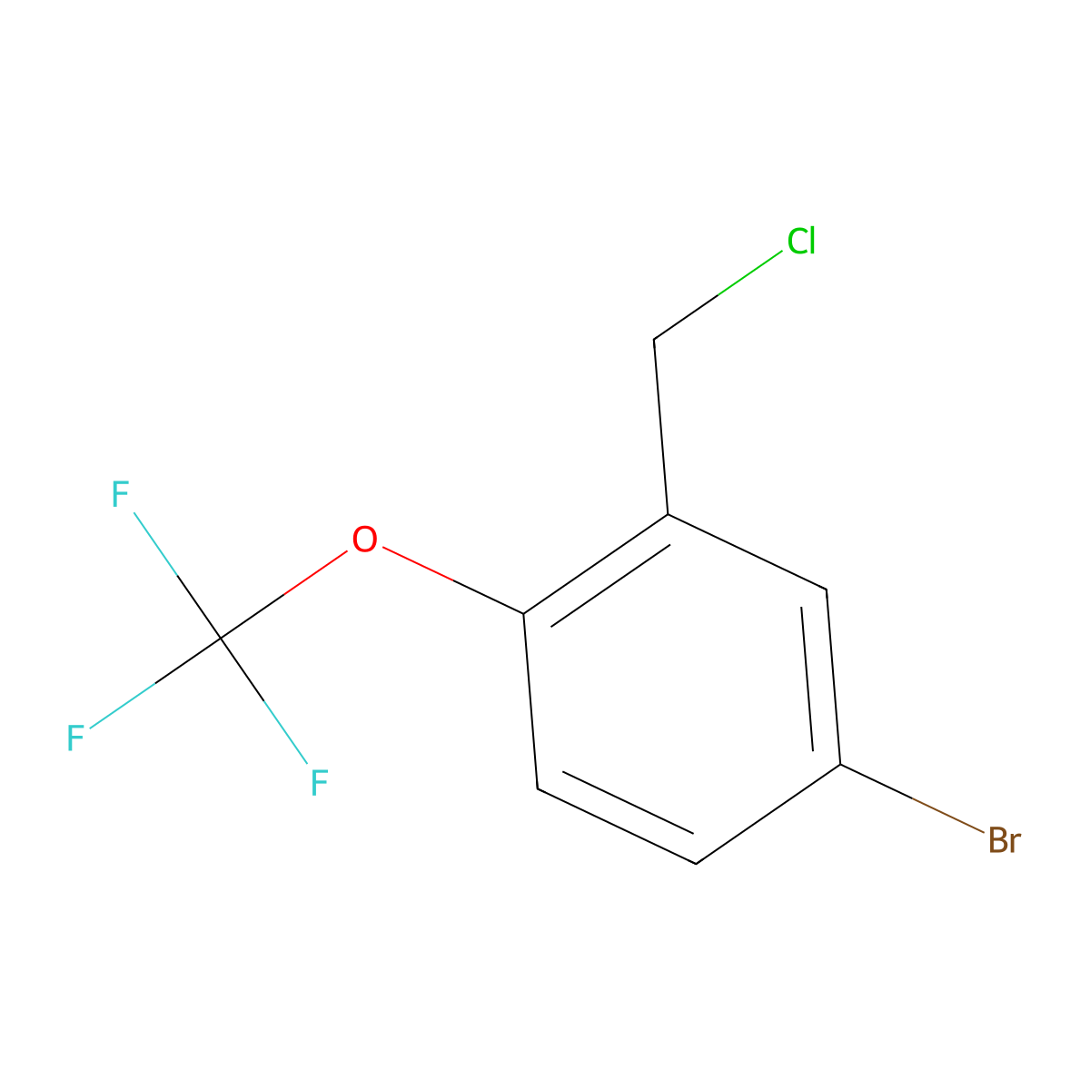 5-Bromo-2-(trifluoromethoxy)benzyl chloride molecular structure, CAS 1393442-60-8