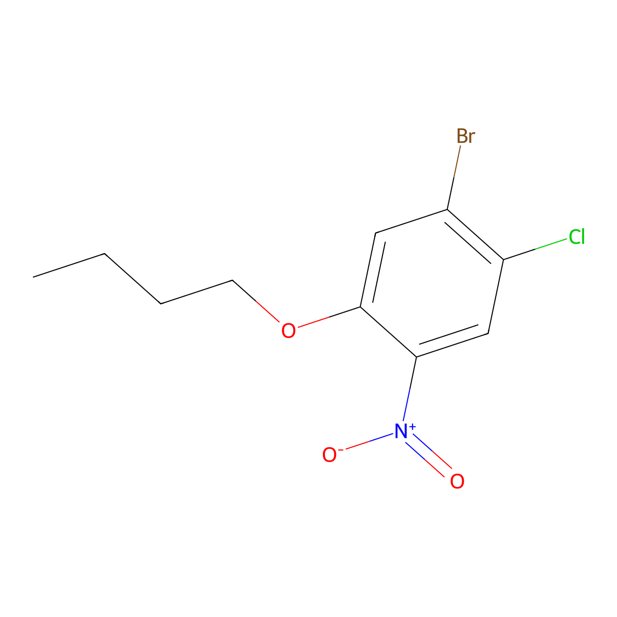 1-Bromo-5-butoxy-2-chloro-4-nitrobenzene molecular structure, CAS 1393442-61-9