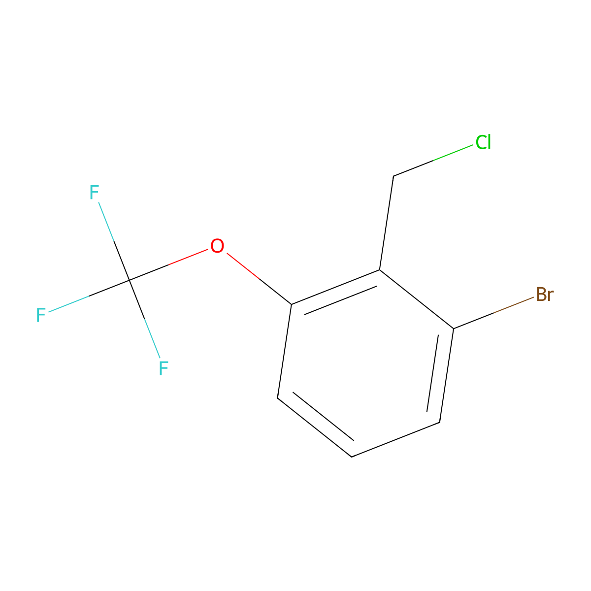 2-Bromo-6-(trifluoromethoxy)benzyl chloride molecular structure, CAS 1393442-62-0