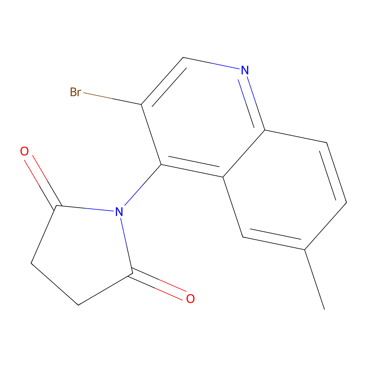 1-(3-Bromo-6-methylquinolin-4-yl)pyrrolidine-2,5-dione molecular structure, CAS 1393442-63-1