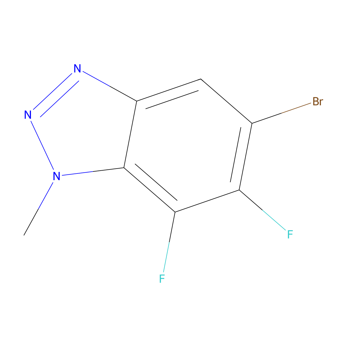 5-Bromo-6,7-difluoro-1-methylbenzotriazole molecular structure, CAS 1393442-65-3