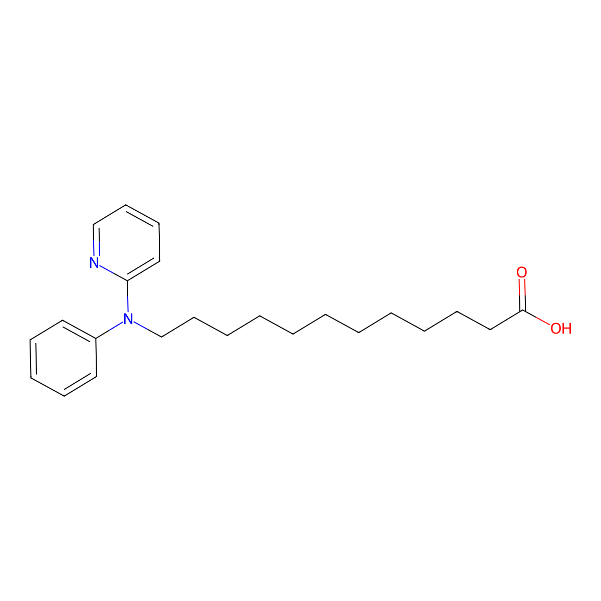 12-(Phenyl-2-pyridinylamino)dodecanoic acid molecular structure, CAS 1393447-82-9