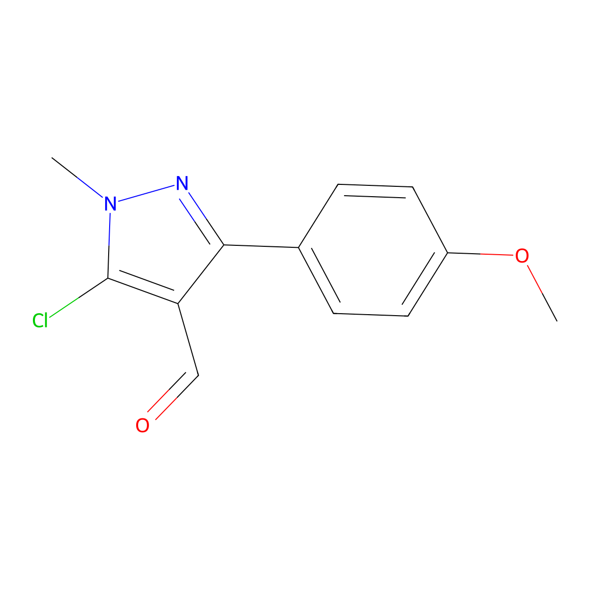 5-chloro-3-(4-methoxyphenyl)-1-methyl-1H-pyrazole-4-carbaldehyde molecular structure, CAS 139347-59-4