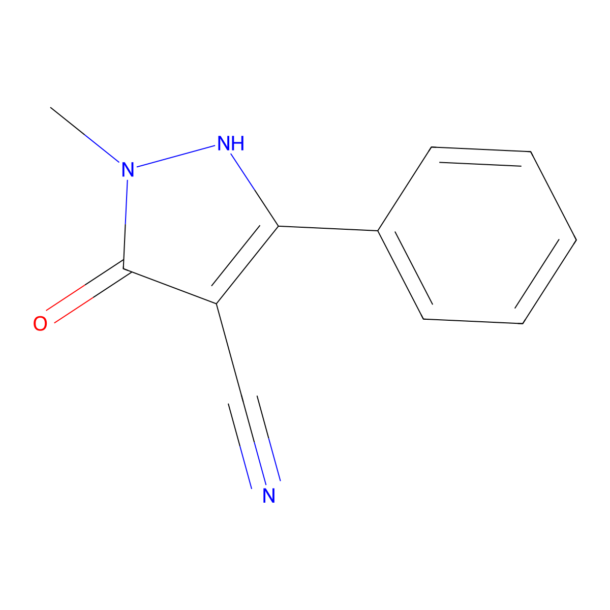 5-Hydroxy-1-methyl-3-phenyl-1H-pyrazole-4-carbonitrile molecular structure, CAS 139347-62-9