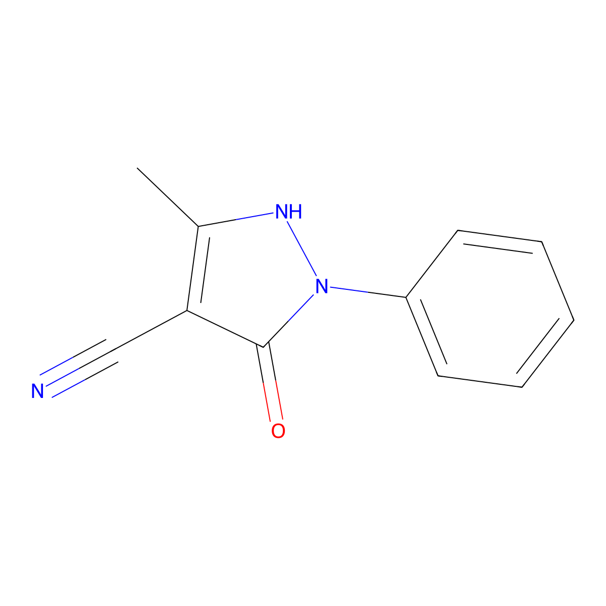 5-Hydroxy-3-methyl-1-phenyl-1H-pyrazole-4-carbonitrile molecular structure, CAS 139347-67-4