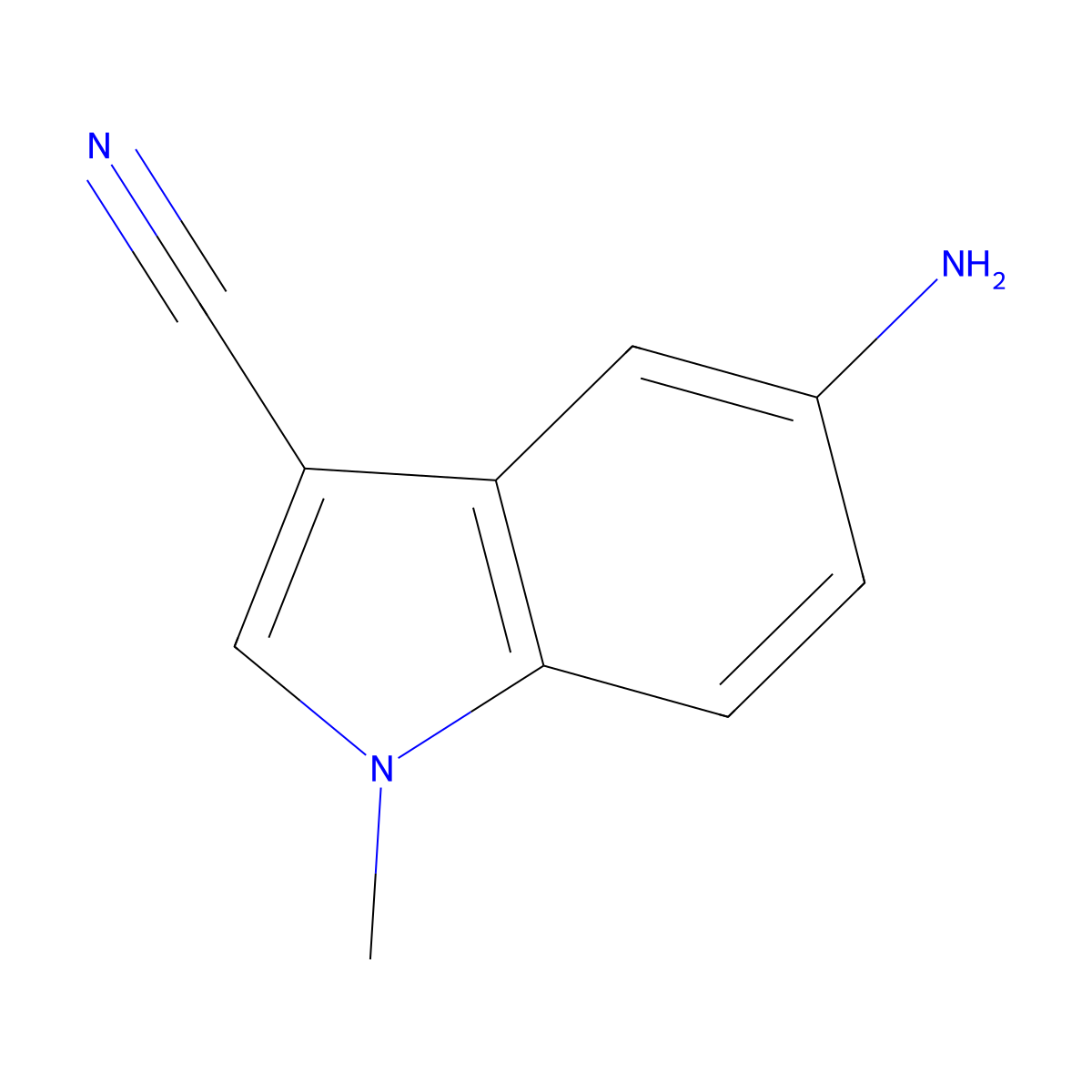 5-Amino-1-methylindole-3-carbonitrile molecular structure, CAS 139347-83-4