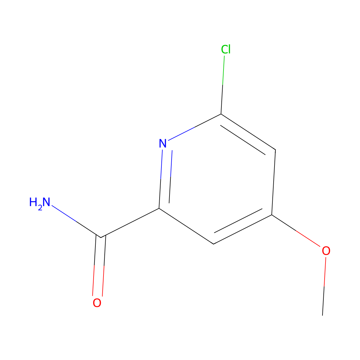 6-Chloro-4-methoxypicolinamide molecular structure, CAS 1393486-28-6