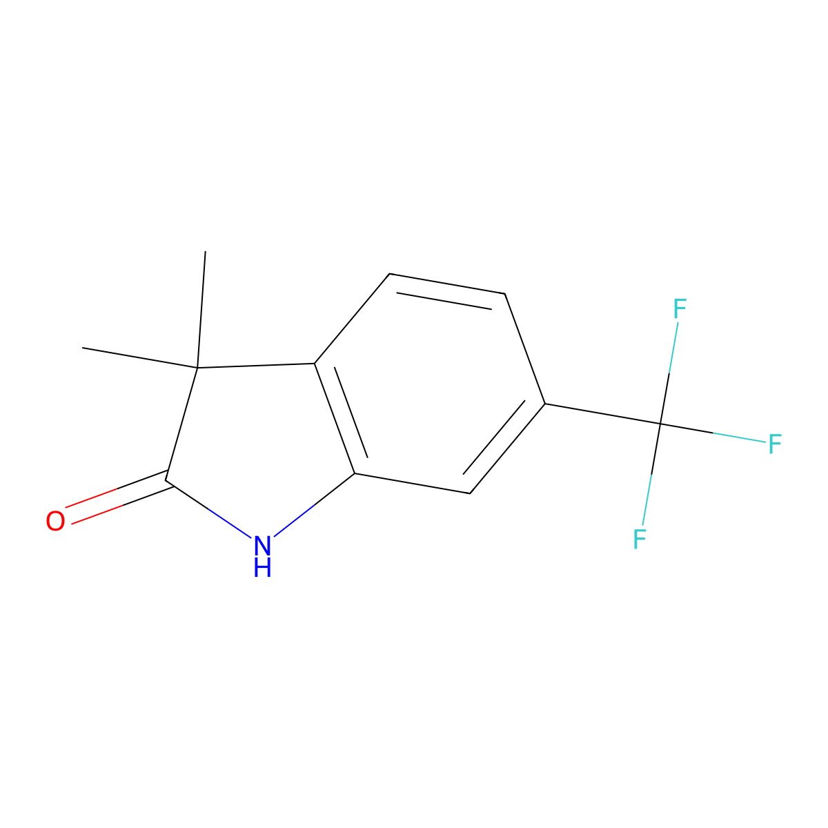 3,3-Dimethyl-6-(trifluoromethyl)indolin-2-one molecular structure, CAS 1393491-69-4