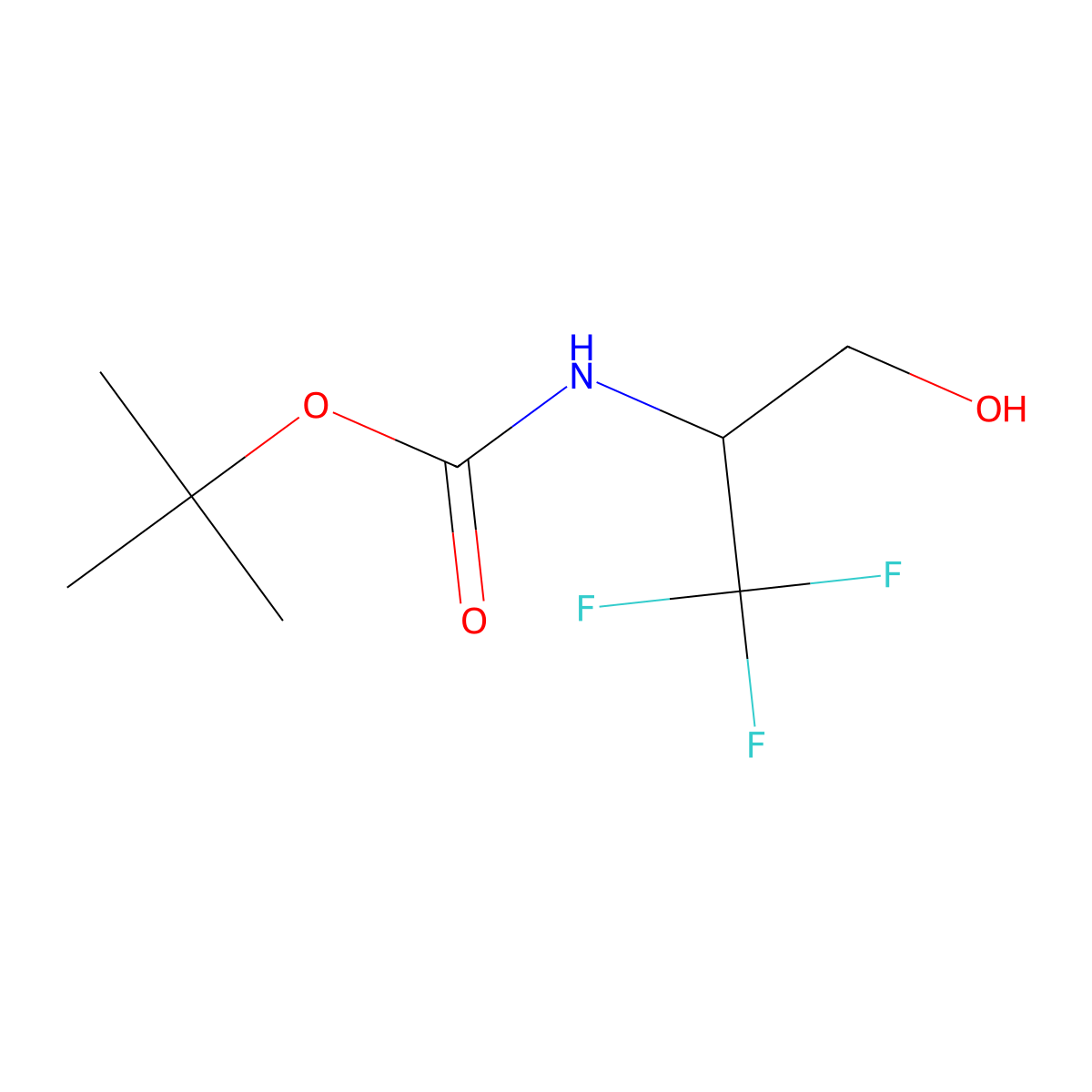 tert-Butyl (S)-(1,1,1-trifluoro-3-hydroxypropan-2-yl)carbamate molecular structure, CAS 1393524-00-9