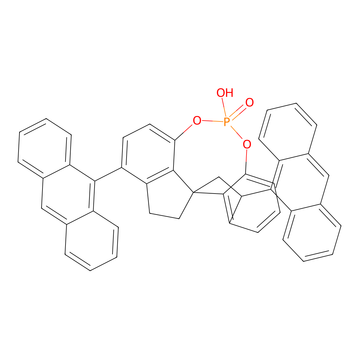 (11aS)-3,7-Di-9-anthracenyl-10,11,12,13-tetrahydro-5-hydroxy-diindeno[7,1-de:1',7'-fg][1,3,2]dioxaphosphocin-5-oxide molecular structure, CAS 1393527-23-5