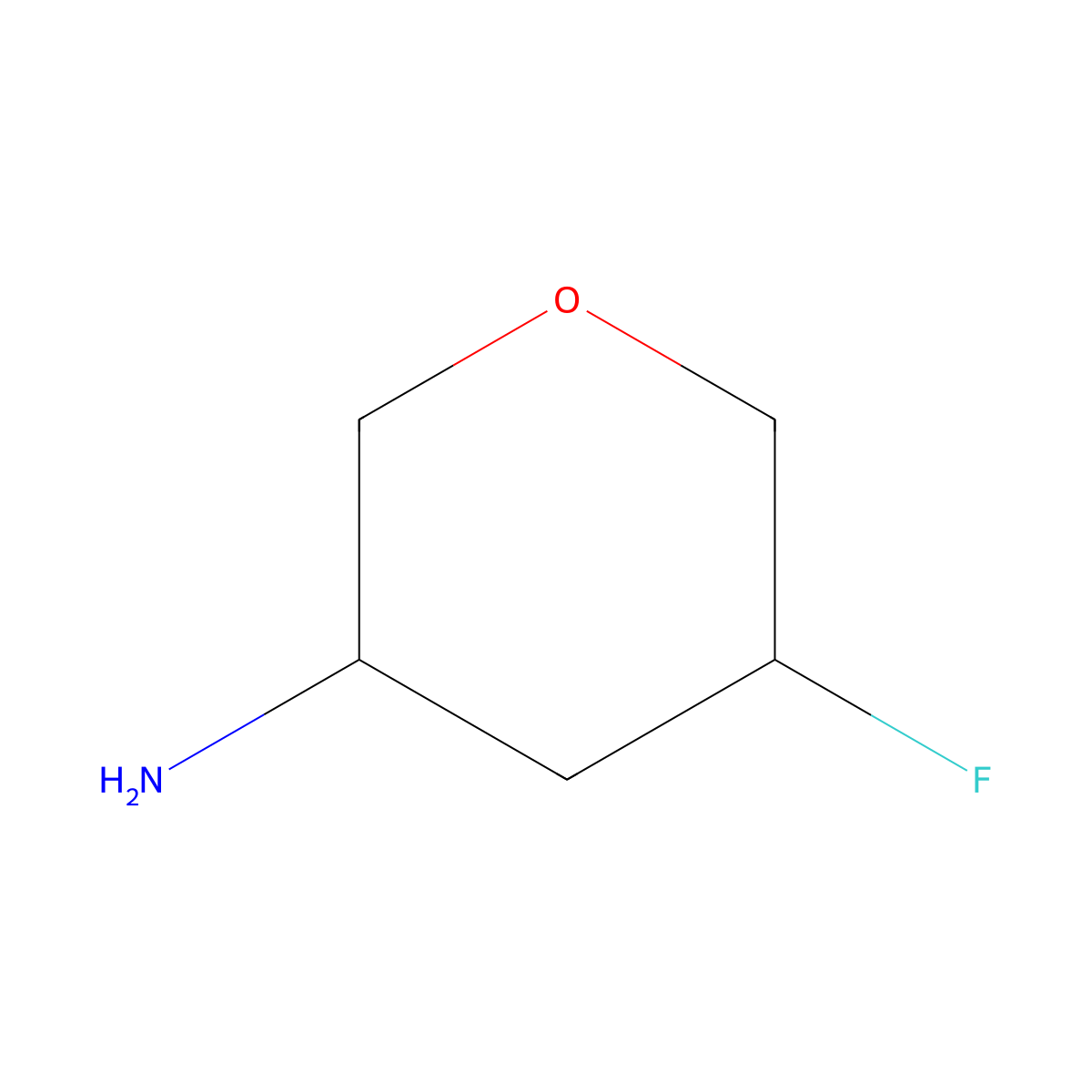 5-Fluorotetrahydro-2H-pyran-3-amine molecular structure, CAS 1393527-92-8