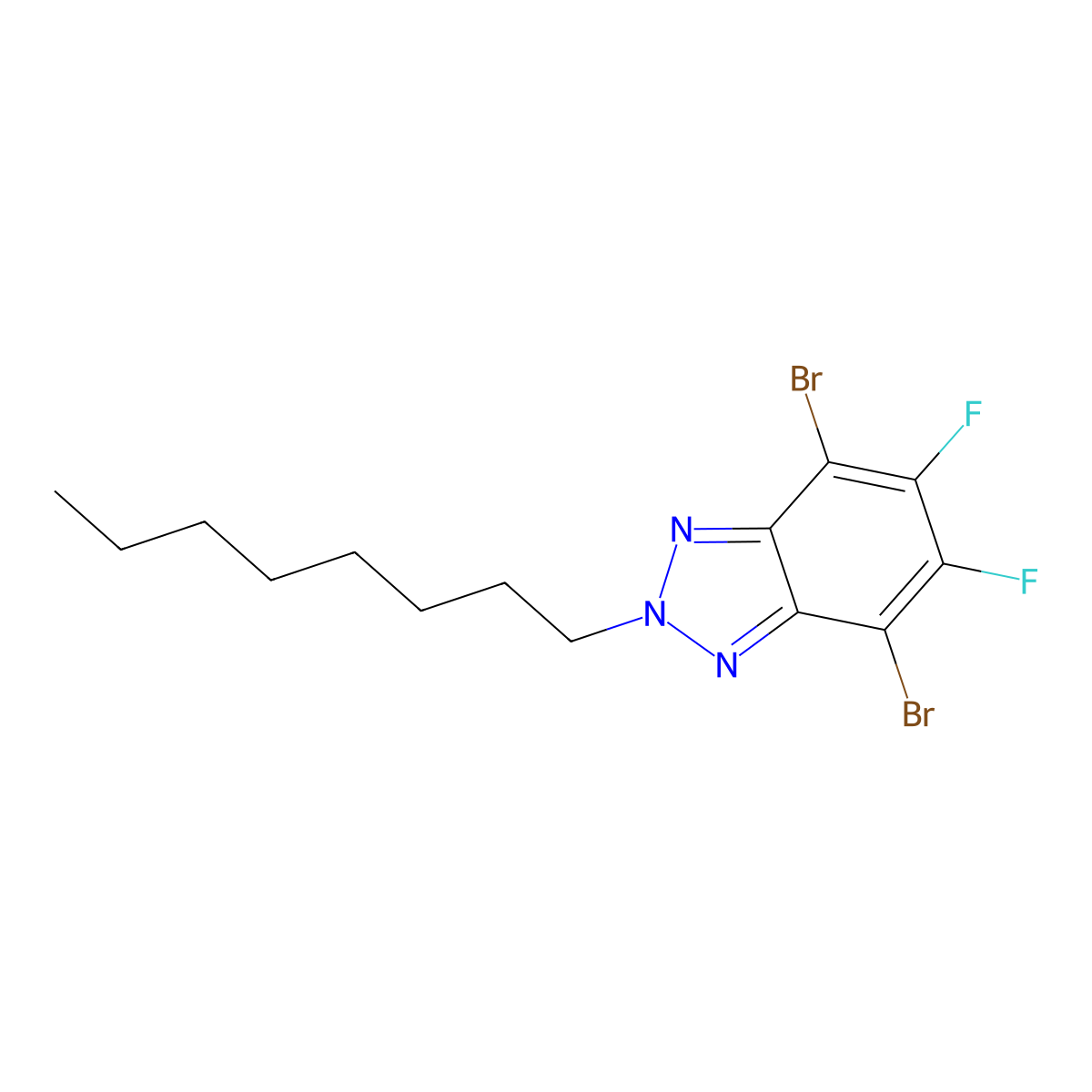 4,7-Dibromo-5,6-difluoro-2-octyl-2H-benzo[d][1,2,3]triazole molecular structure, CAS 1393528-97-6